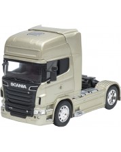 Метална играчка Welly - Влекач Scania V8 R730, сив, 1:32
